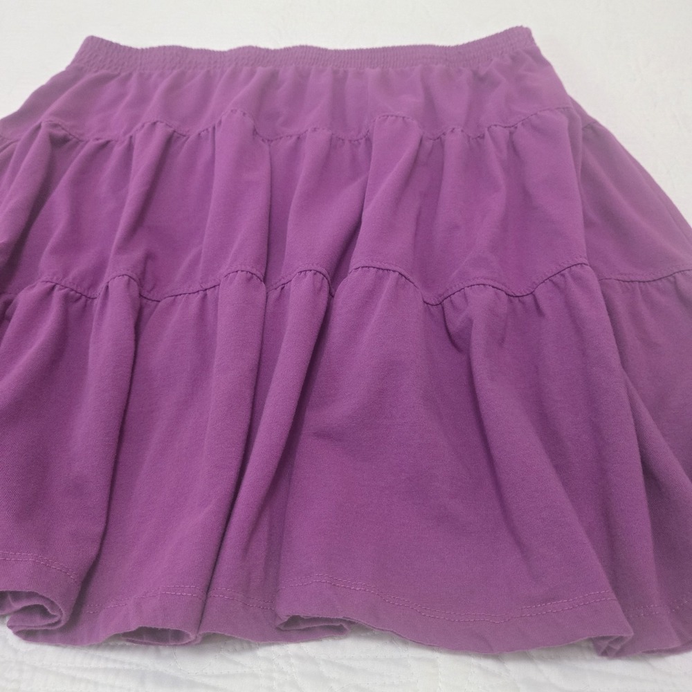 Woman Within 4X Purple Tiered Skirt Plus Size‎ Elastic Waist Casual Comfy - Picture 3 of 10